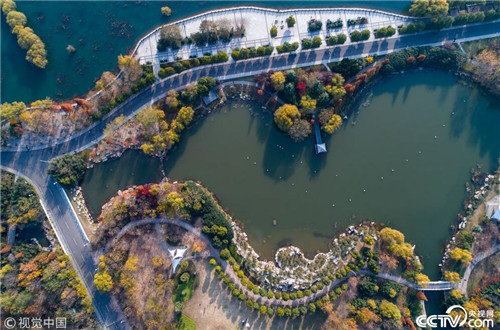 航拍白龜湖國家濕地公園美如畫