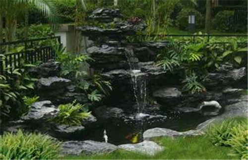 設計巧妙瀑布景觀江南美景花園