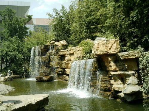 設計巧妙瀑布景觀江南美景花園