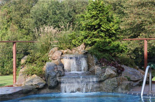 設計巧妙瀑布景觀江南美景花園