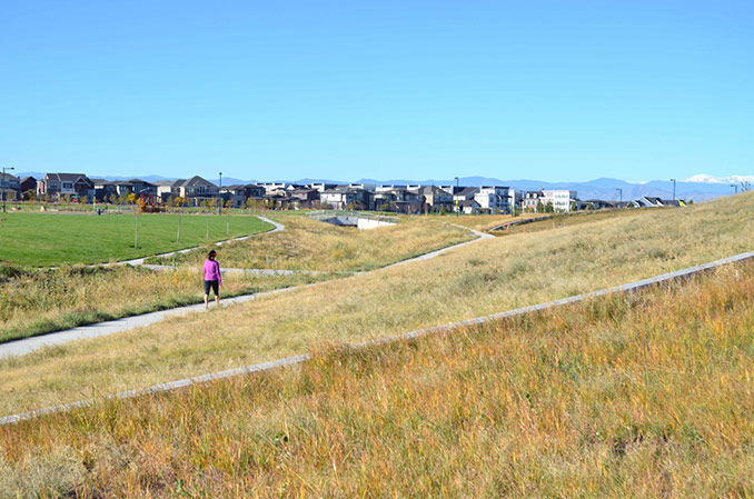 丹佛北部斯臺普頓開放空間的彈性水景觀設計