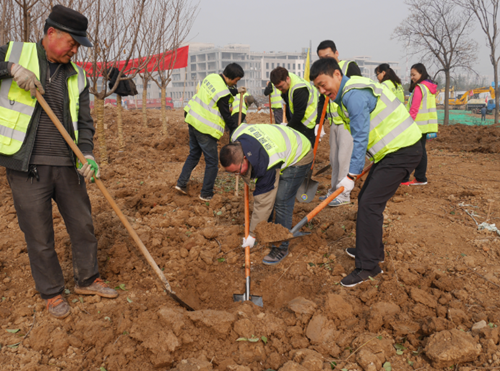 陜西意景園林全員義務植樹用行動踐行綠色諾言