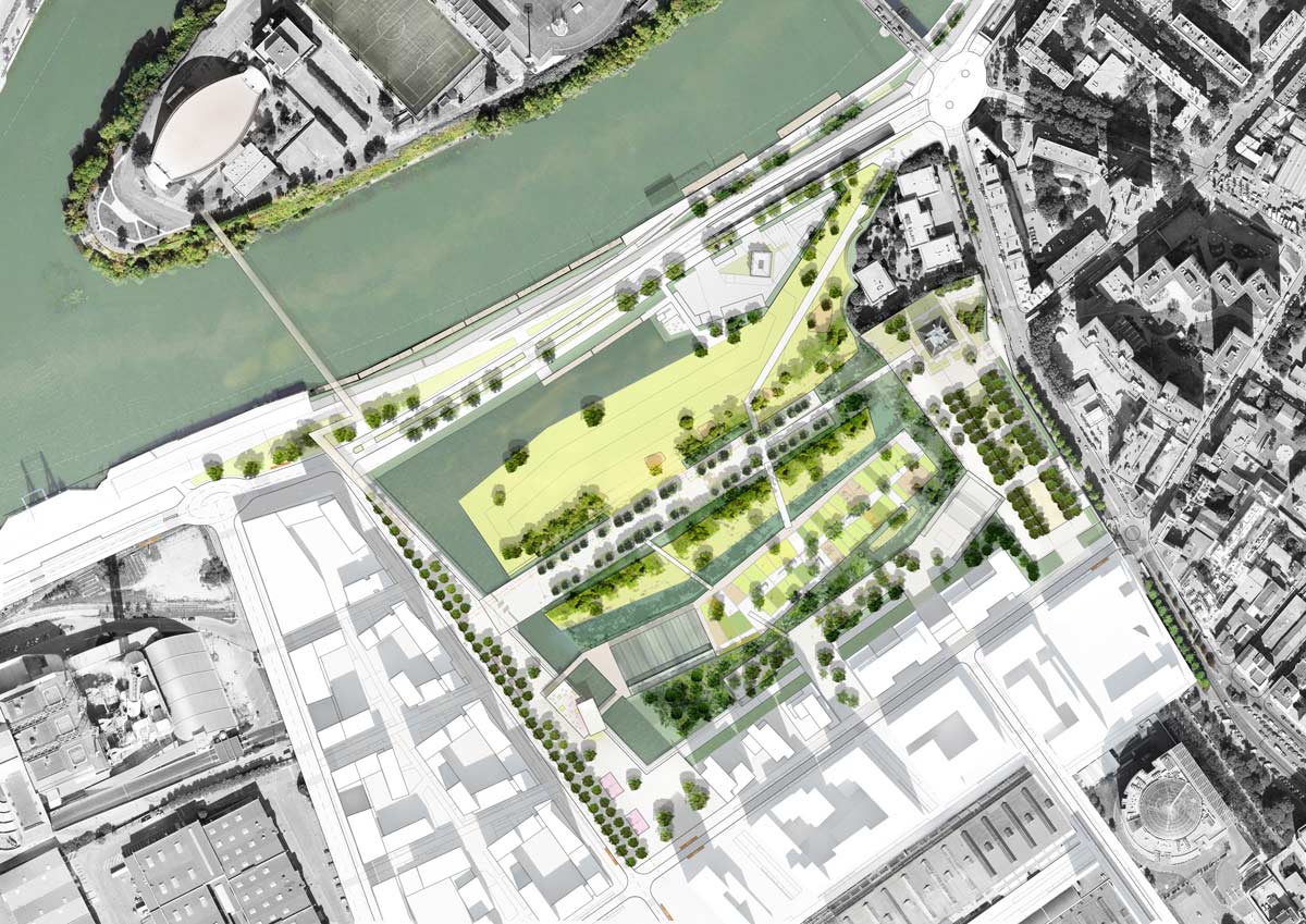 塞納河畔圣旺歷史中心的碼頭公園