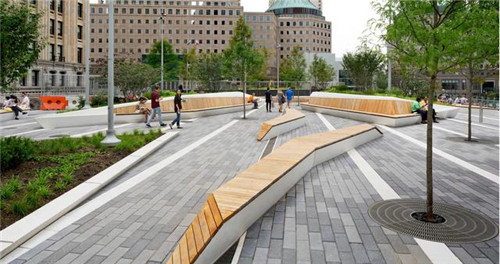 園林景觀中的休閑坐凳綻放著設計的魅力