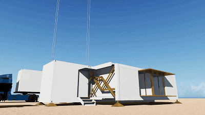 超高級移動別墅  可折疊裝上車