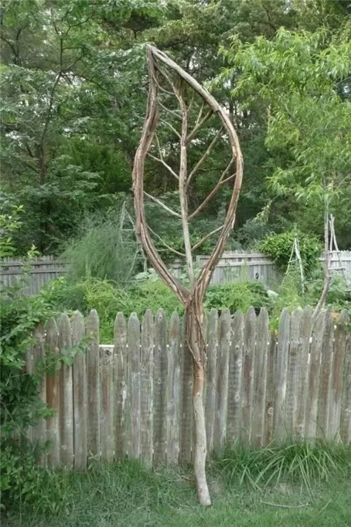 用樹枝與藤蔓，編織的庭院景觀雕塑
