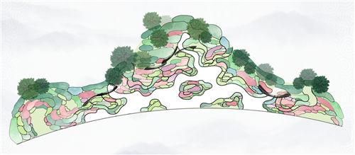 河北省第二屆園博會花境創意作品——中國夢?水墨染花溪