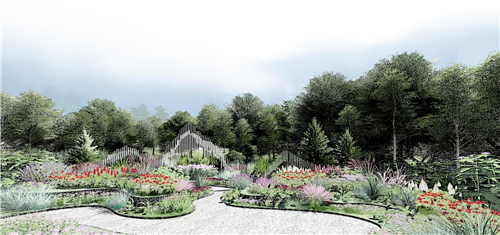 河北省第二屆園博會花境創意作品——中國夢?水墨染花溪