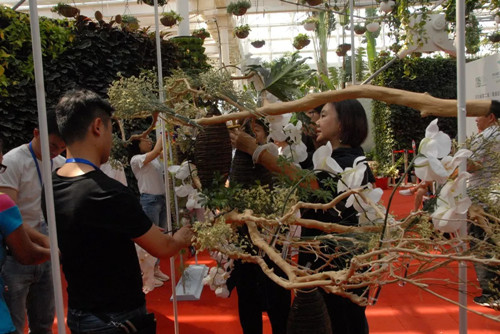 國內外花藝大師同臺獻藝 秦皇島舉辦國際插花藝術展