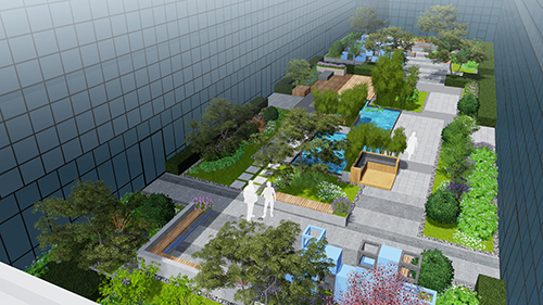 園冶杯專業獎:新華國際廣場天井園林景觀