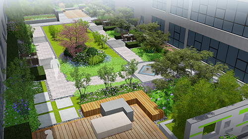 園冶杯專業獎:新華國際廣場天井園林景觀