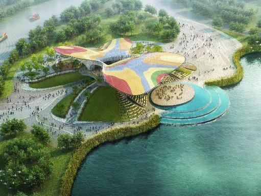 北京世園會開閉幕式主會場：超薄膜結構“繡”出炫彩蝶翼