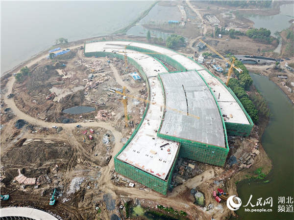 湖北第二屆園博會主展館“楚鳳”雛形初現