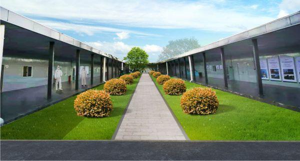 火神山醫(yī)院一半面積覆蓋花木，一天栽種完畢