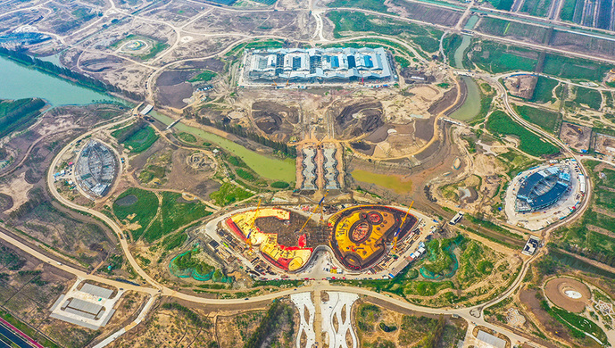 中國(guó)第十屆花博會(huì)三大展館封頂