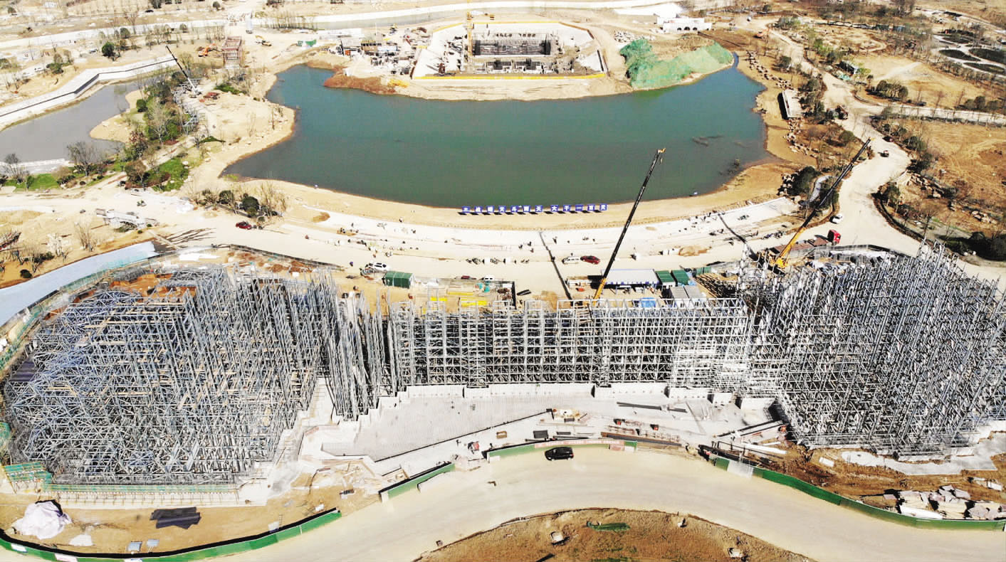 揚州世園會開閉幕式館主體工程已基本完成