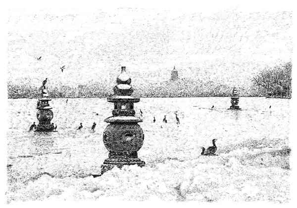 西湖美 迎亞運 張建庭鋼筆畫展主媒體中心啟幕