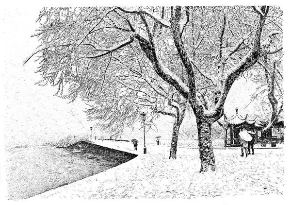 西湖美 迎亞運 張建庭鋼筆畫展主媒體中心啟幕