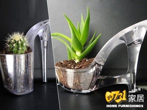 創意獨特的高跟鞋盆栽散發出女性特有的魅力