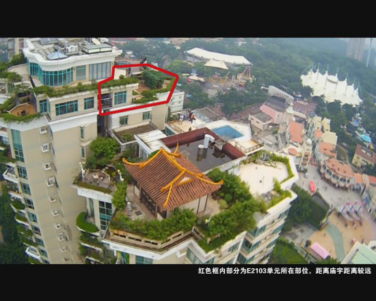 　　紅色框內為E2103單元所在，與廟宇無關