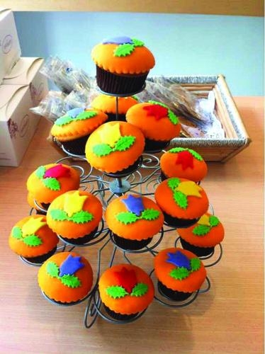 郁金香造型的糕點