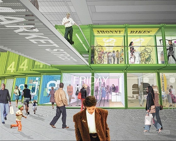 LOT-EK工作室設計的船上集裝箱商場 中國風景園林網