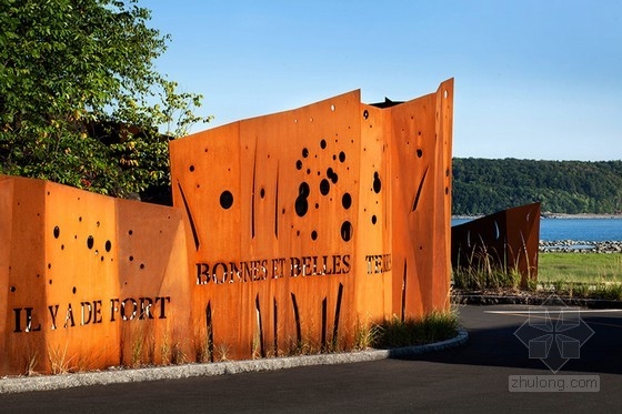 lania 景觀設計公司設計的胭脂色景觀墻 園林小品|規劃設計