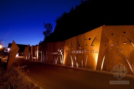 lania 景觀設計公司設計的胭脂色景觀墻 園林小品|規劃設計