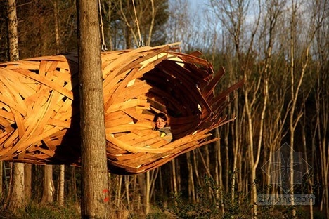 AA建筑聯盟學生設計的木結構繭