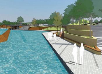 山東鄒城市科技新城濱水商業街室外景觀設計(圖)