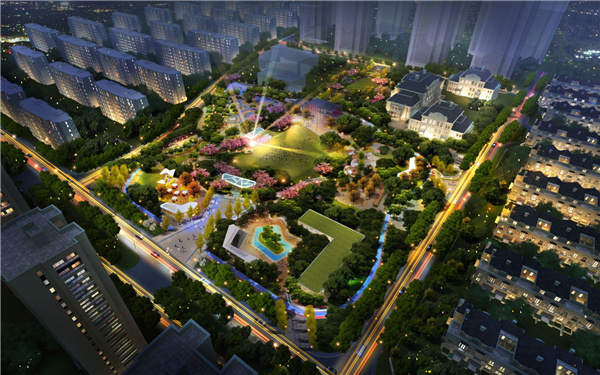 雅藍(lán)圖景觀丨臨沂白鷺金岸中央公園